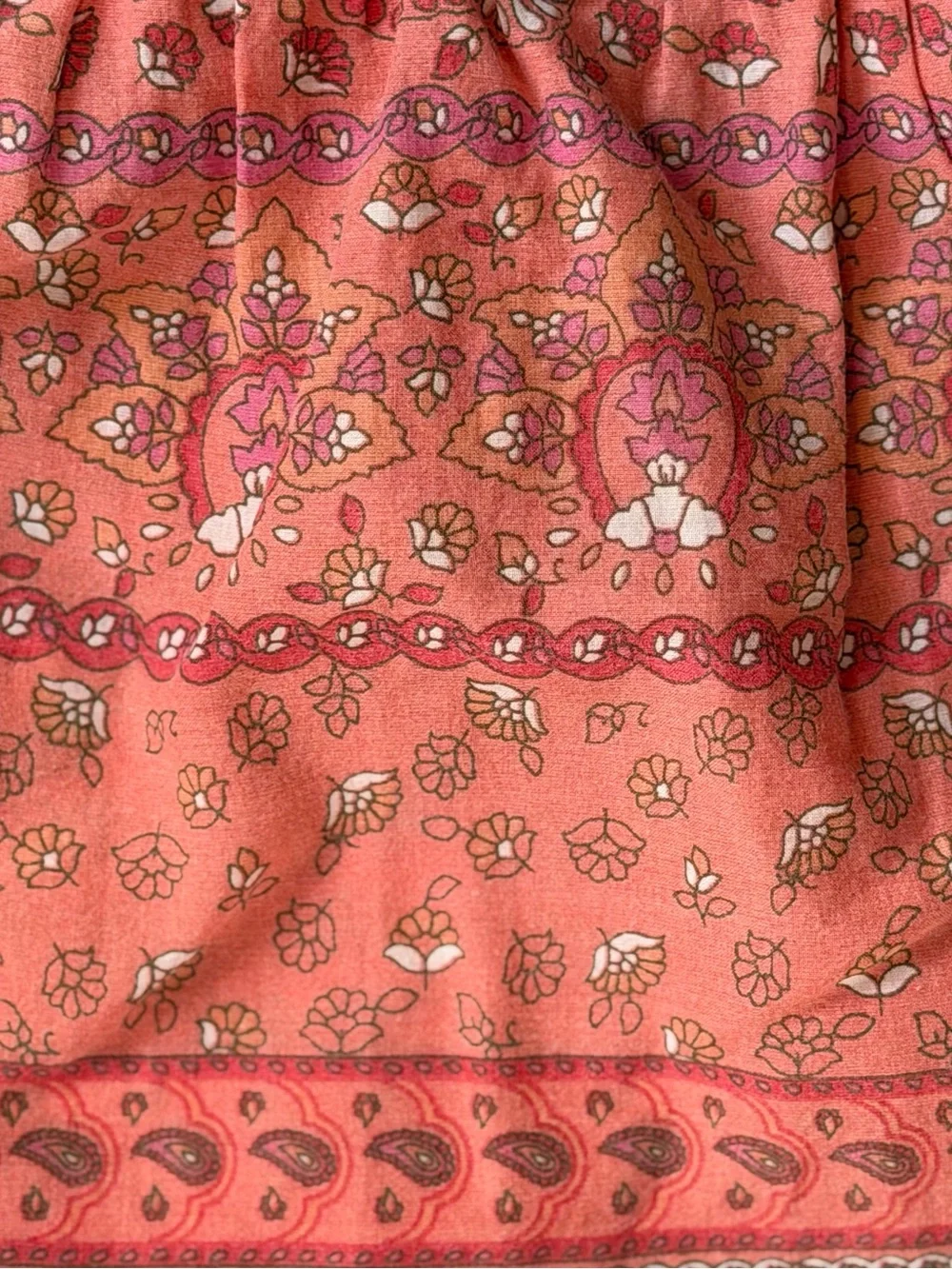Peek Little Peanut 12-18M Coral Floral Paisley Lightweight Cotton Tank Top